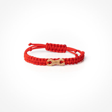 speeds red bracelet with gold color link